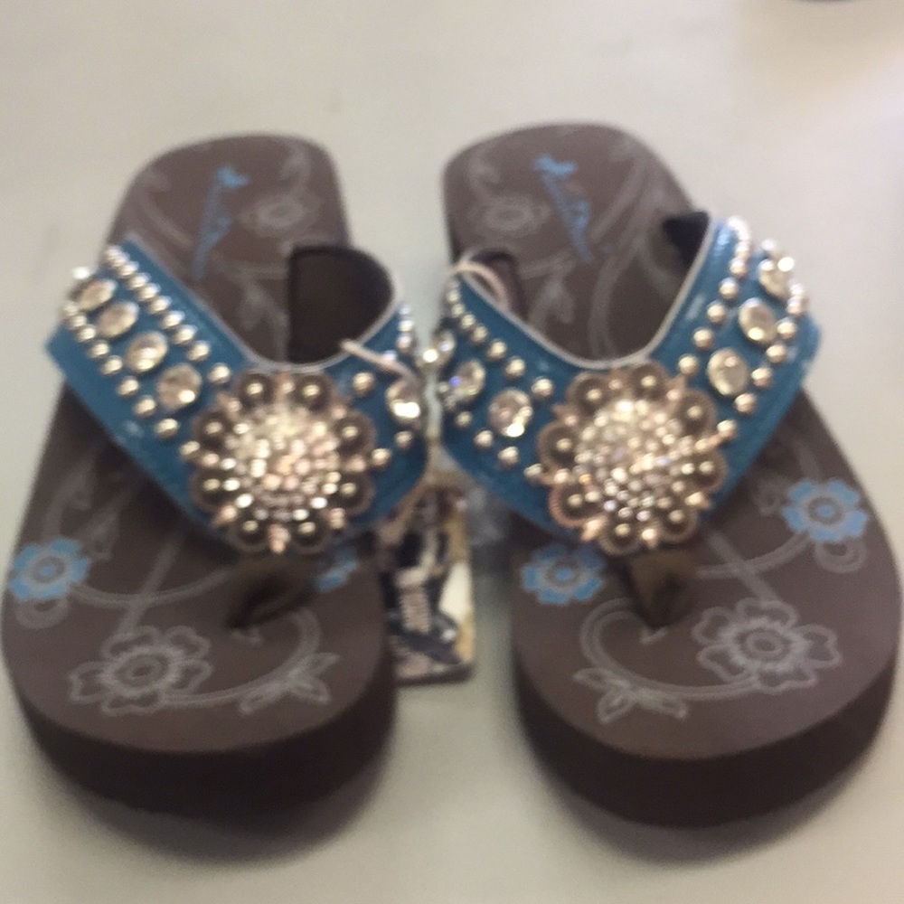 Montana West bling flip flops, Sz 8